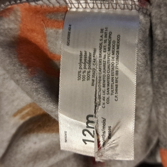Carter's NWOT fleece romper 12 months - Picture 5 of 5